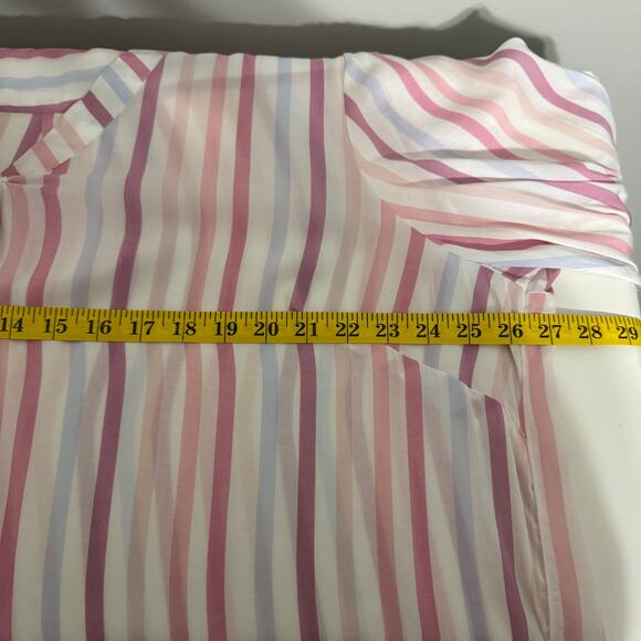 Adrienne Vittadini Women's Top Size 3X Pink White Striped Feminine Barbiecore - Picture 10 of 12